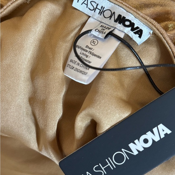 Fashion Nova Gold Backless Dress - Picture 6 of 10